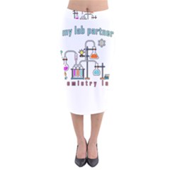 Chemistry Lab Velvet Midi Pencil Skirt by Valentinaart