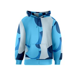 Blue Polka Kids  Zipper Hoodie by Mariart