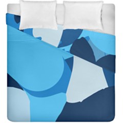 Blue Polka Duvet Cover Double Side (king Size) by Mariart