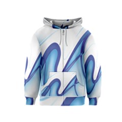 Glittering Abstract Lines Blue Wave Chefron Kids  Zipper Hoodie by Mariart