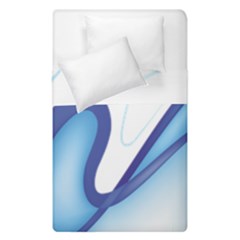 Glittering Abstract Lines Blue Wave Chefron Duvet Cover Double Side (single Size) by Mariart