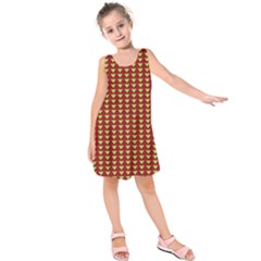 Hawthorn Sharkstooth Triangle Green Red Full Kids  Sleeveless Dress by Mariart