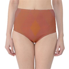 Live Three Term Side Card Orange Pink Polka Dot Chevron Wave High-waist Bikini Bottoms by Mariart