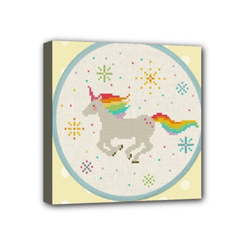 Unicorn Pattern Mini Canvas 4  X 4  by Nexatart