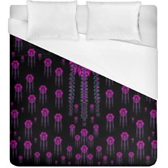 Wonderful Jungle Flowers In The Dark Duvet Cover (king Size) by pepitasart