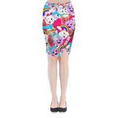 Cute Cartoon Pattern Midi Wrap Pencil Skirt by Nexatart