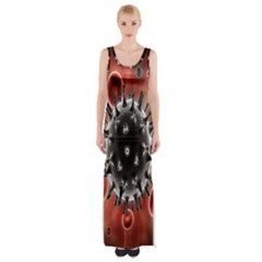 Cancel Cells Broken Bacteria Virus Bold Maxi Thigh Split Dress by Mariart