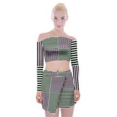 Mccollough Test Image Colour Effec Line Off Shoulder Top With Skirt Set by Mariart