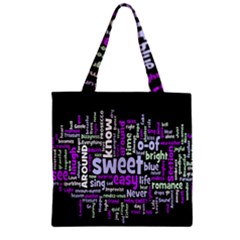 Writing Color Rainbow Sweer Love Zipper Grocery Tote Bag by Mariart