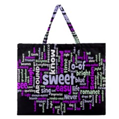 Writing Color Rainbow Sweer Love Zipper Large Tote Bag by Mariart