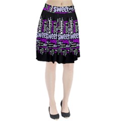 Writing Color Rainbow Sweer Love Pleated Skirt by Mariart