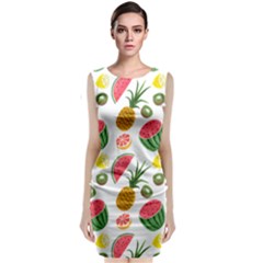 Fruits Pattern Sleeveless Velvet Midi Dress by Nexatart