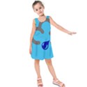 Light Rain Shower Cloud Sun Yellow Blue Sky Kids  Sleeveless Dress View1