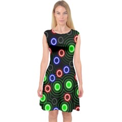 Neons Couleurs Circle Light Green Red Line Capsleeve Midi Dress by Mariart