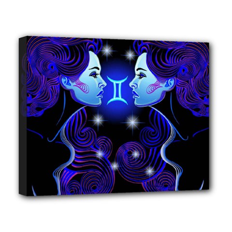 Sign Gemini Zodiac Deluxe Canvas 20  X 16   by Mariart