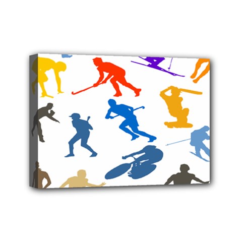 Sport Player Playing Mini Canvas 7  X 5  by Mariart