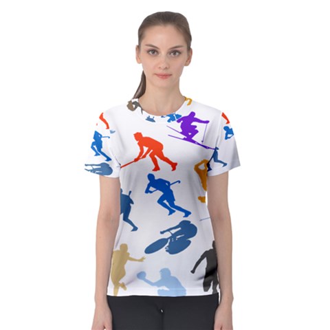 Sport Player Playing Women s Sport Mesh Tee by Mariart