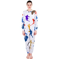 Sport Player Playing Onepiece Jumpsuit (ladies)  by Mariart