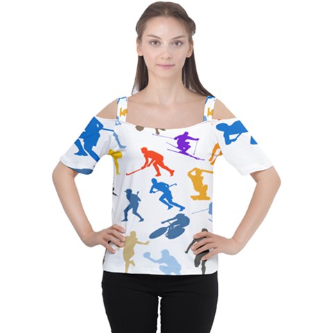 Sport Player Playing Women s Cutout Shoulder Tee by Mariart