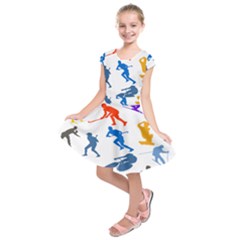 Sport Player Playing Kids  Short Sleeve Dress by Mariart