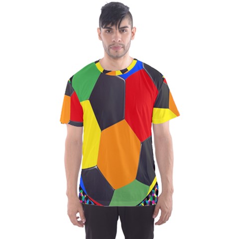 Team Soccer Coming Out Tease Ball Color Rainbow Sport Men s Sport Mesh Tee by Mariart