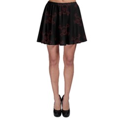 Skull Pattern Skater Skirt by ValentinaDesign