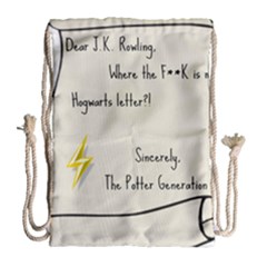 Dear J K  Rowling    Drawstring Bag (large) by badwolf1988store