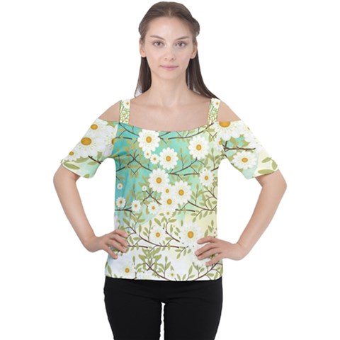 Springtime Scene Women s Cutout Shoulder Tee by linceazul