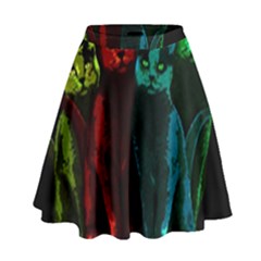 Cats High Waist Skirt by Valentinaart