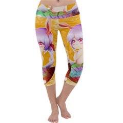 Easter Bunny Furry Capri Yoga Leggings by Catifornia