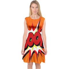 Boom Sale Orange Capsleeve Midi Dress by Mariart