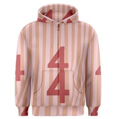 Number 4 Line Vertical Red Pink Wave Chevron Men s Zipper Hoodie by Mariart