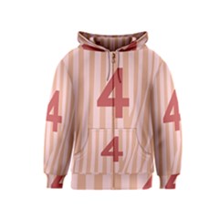 Number 4 Line Vertical Red Pink Wave Chevron Kids  Zipper Hoodie by Mariart