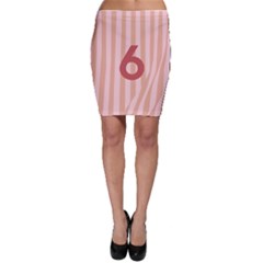 Number 6 Line Vertical Red Pink Wave Chevron Bodycon Skirt by Mariart