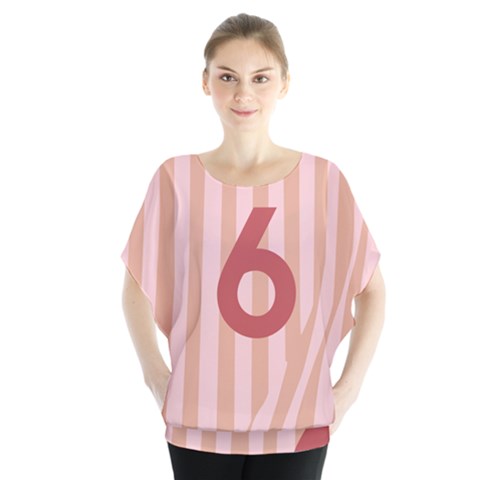 Number 6 Line Vertical Red Pink Wave Chevron Blouse by Mariart