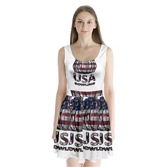 Usa Bowling  Split Back Mini Dress  by Valentinaart