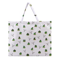 Cactus Pattern Zipper Large Tote Bag by Valentinaart