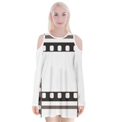 Frame Decorative Movie Cinema Velvet Long Sleeve Shoulder Cutout Dress by Nexatart