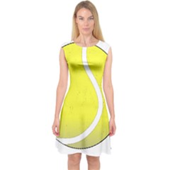 Tennis Ball Ball Sport Fitness Capsleeve Midi Dress by Nexatart