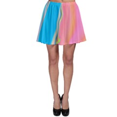 Aurora Color Rainbow Space Blue Sky Purple Yellow Green Pink Skater Skirt by Mariart