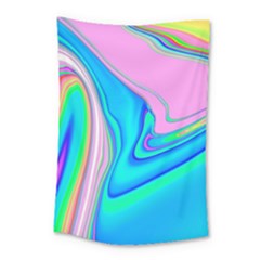 Aurora Color Rainbow Space Blue Sky Purple Yellow Green Pink Red Small Tapestry by Mariart