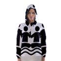 Cropped Kayak Graphic Race Paddle Black Water Sea Wave Beach Hooded Wind Breaker (Women) View1