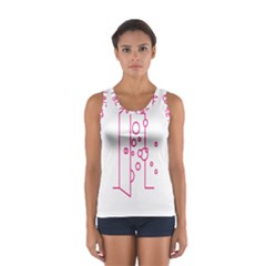 Deep Clean Bubbel Door Pink Polka Circle Women s Sport Tank Top  by Mariart