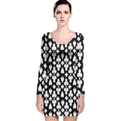 Dark Horse Playing Card Black White Long Sleeve Velvet Bodycon Dress by Mariart