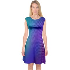 Galaxy Blue Purple Capsleeve Midi Dress by Mariart