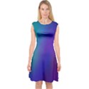 Galaxy Blue Purple Capsleeve Midi Dress View1