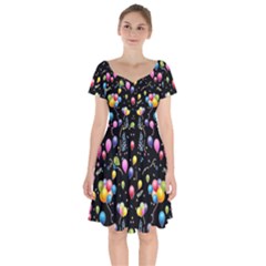 Balloons   Short Sleeve Bardot Dress by Valentinaart