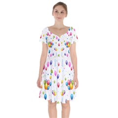 Balloons   Short Sleeve Bardot Dress by Valentinaart