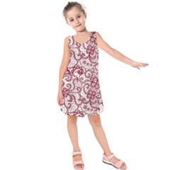 Transparent Lace With Flowers Decoration Kids  Sleeveless Dress by Nexatart