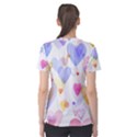 Watercolor cute hearts background Women s Cotton Tee View2